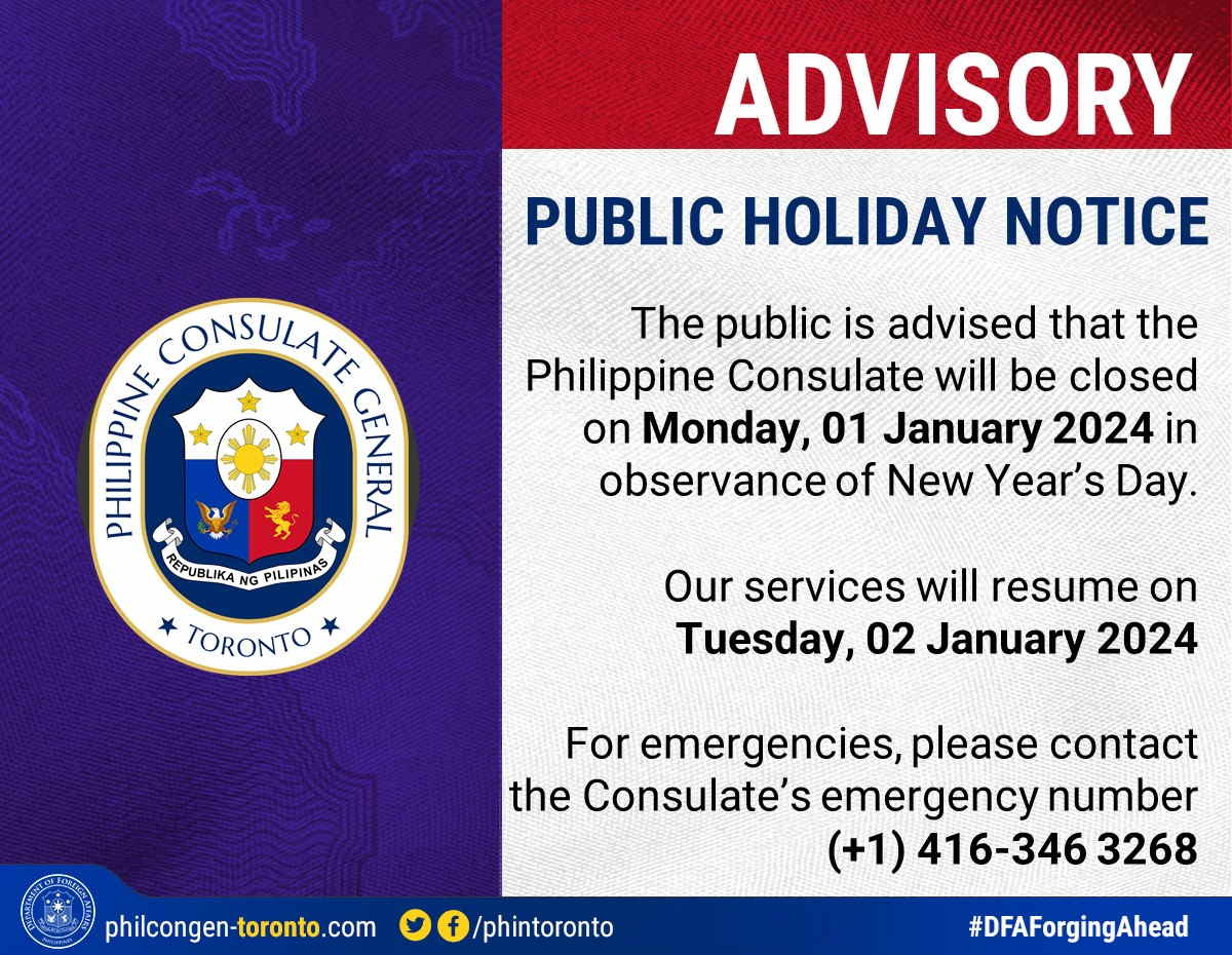 Advisories January 2024 Holiday