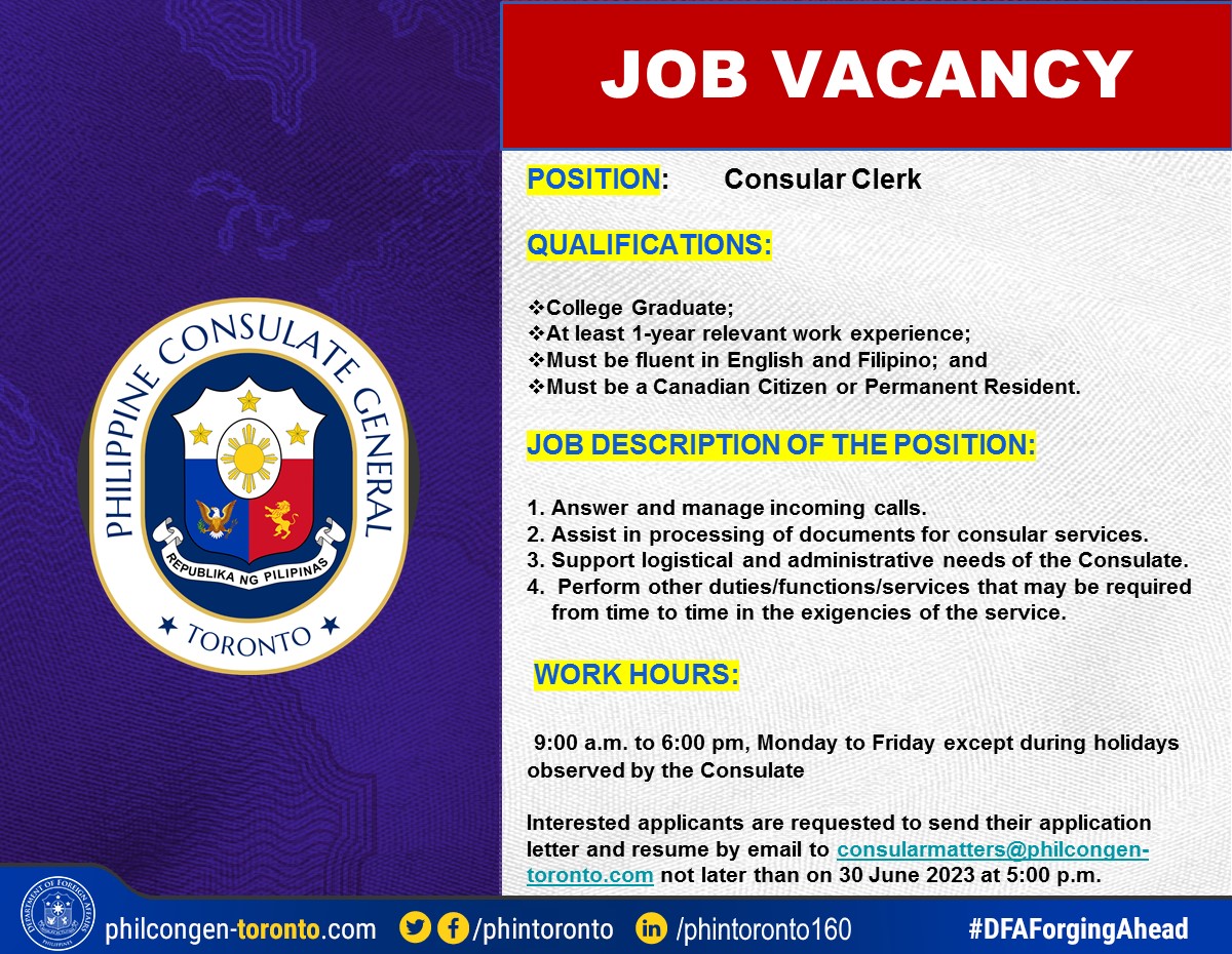 JOB VACANCY CLERK